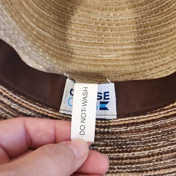 Cruise Club Womens Brown Polyester Pull On Sun Protection Wide-Brimmed Straw Hat - Picture 5 of 12